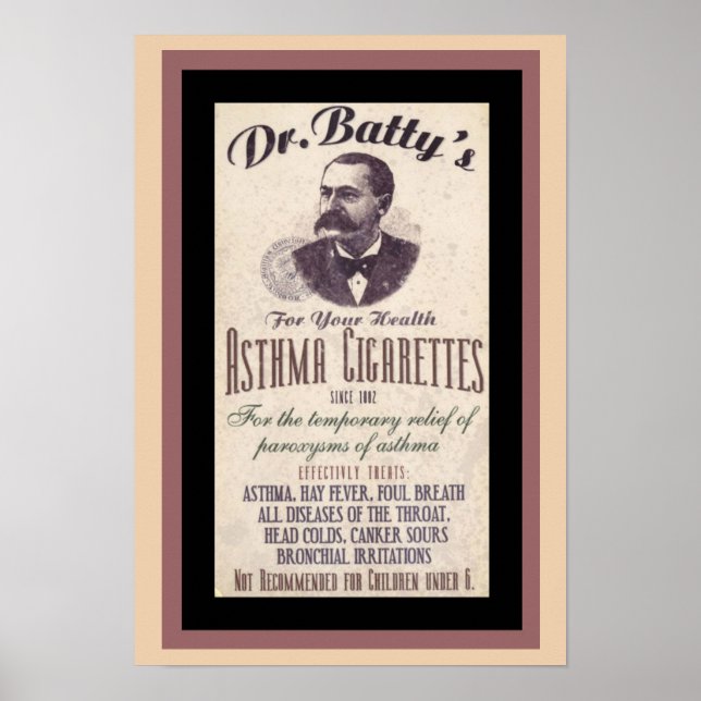 Vintage Dr. Batty's Cigarette Ad Poster (Front)