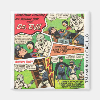 Vintage Dr. Evil Square Magnet