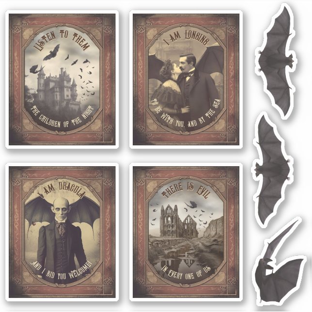 Vintage Dracula Gothic Retro Halloween Party Favou (Front)