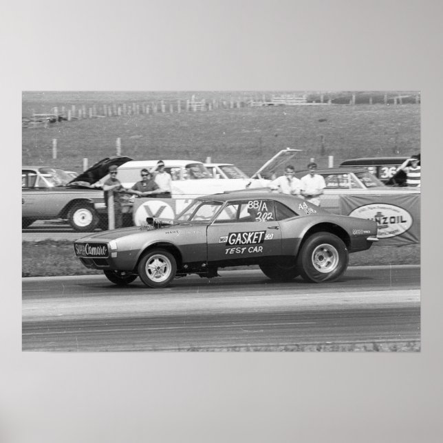 Vintage Drag - Mr Gasket "Test Car" Camaro Poster (Front)