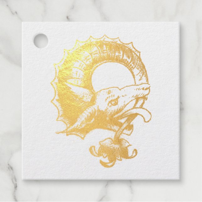 Vintage Dragon Favour Tags (Front)