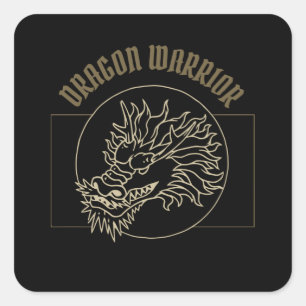 Vintage Dragon Warrior Square Sticker