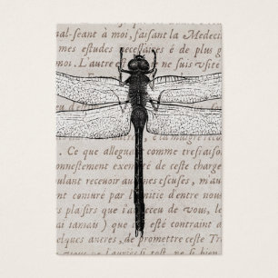 Vintage Dragonfly and Antique Text Collage
