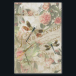 Vintage Dragonfly Ephemera Decoupage Tissue Paper<br><div class="desc">Vintage dragonflies and roses with vintage Reutlinger advertisement in this gorgeous collage perfect for your furniture and decoupage projects. Great for collaging in your junk journals as well.</div>