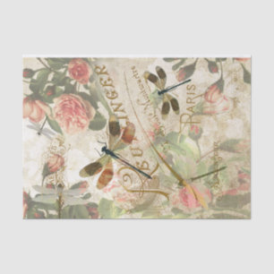 Vintage Dragonfly Ephemera Decoupage Tissue Paper