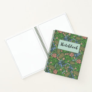 Vintage Dragonfly Flying English Garden Sketchbook Notebook