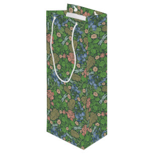 Vintage Dragonfly Flying in an English Garden Wine Gift Bag