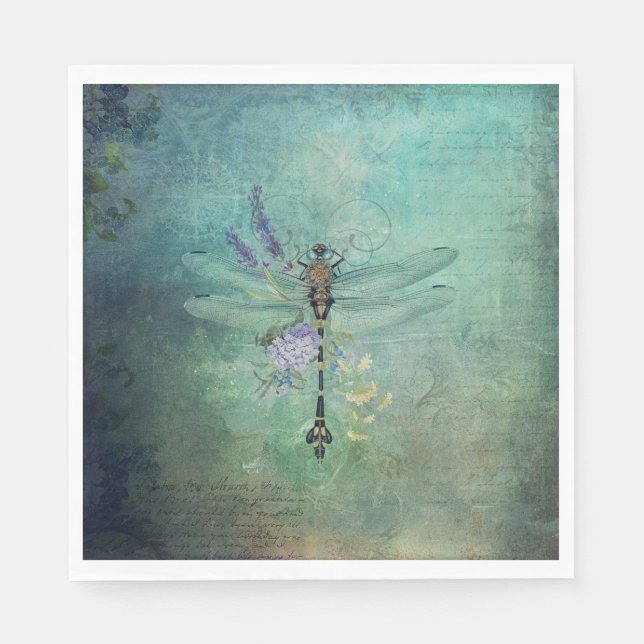 Vintage Dragonfly Paper Napkin (Front)