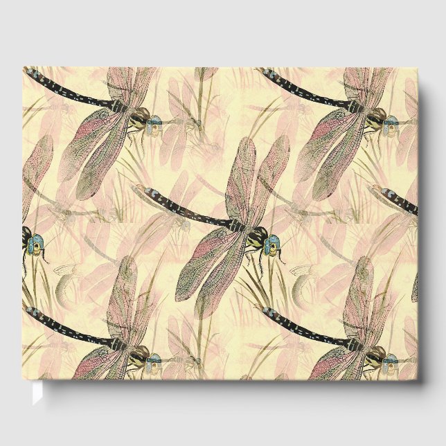 Vintage Dragonfly Print  Guest Book (Front)