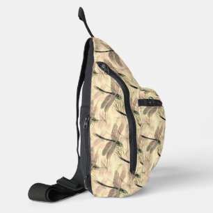Vintage Dragonfly Print Sling Bag