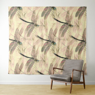 Vintage Dragonfly Print Tapestry