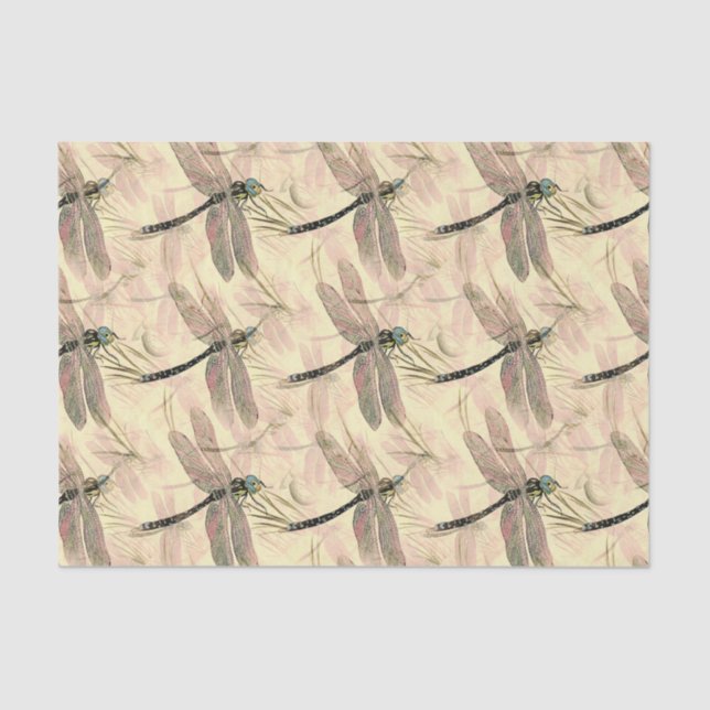 Vintage Dragonfly Print  Tissue Paper (Front)