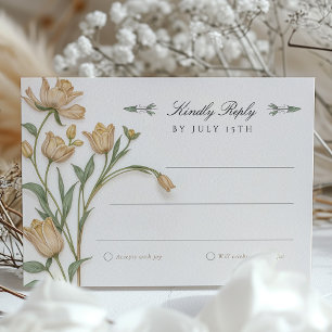 Vintage Dragonfly RSVP Card Wedding