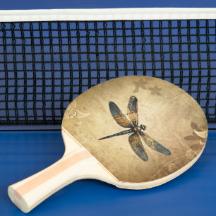 Vintage Dragonfly with Custom Name/Monogram Ping Pong Paddle