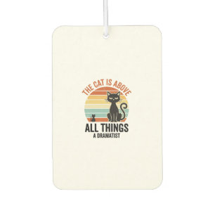 Vintage Dramatic Cat Humour Shirt Design_1 Car Air Freshener