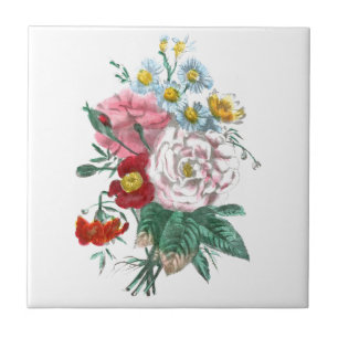 Vintage Drawing: Bengal Roses Tile