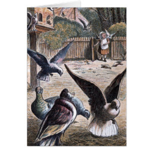 Vintage Drawing: Carrier Pidgeons