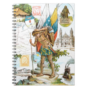 Vintage Drawing: Colombia and Ecuador Spiral Notebook