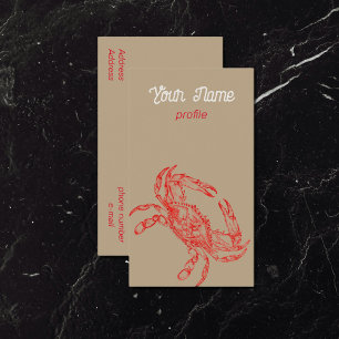 Vintage drawing -  crab   - Business Card