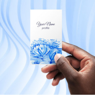 Vintage drawing -  Lotus flowers  - Business Card