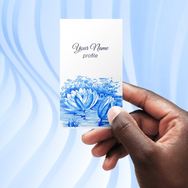 Vintage drawing -  Lotus flowers  - Business Card (Creator Uploaded)