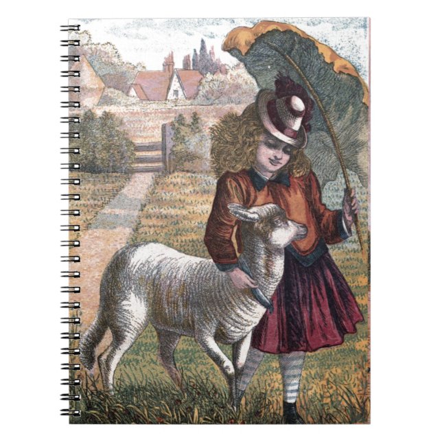 Vintage Drawing: Marry's Little Lamb Spiral Notebook (Front)