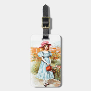Vintage Drawing: Mary's Flower Garden Luggage Tag