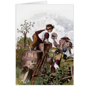 Vintage Drawing: Playing Children