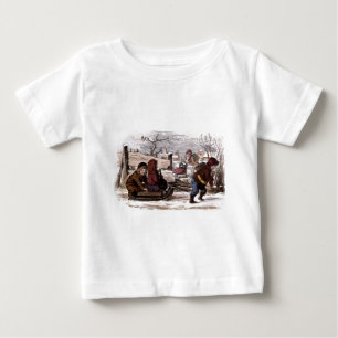 Vintage Drawing: Sled in the Snow Baby T-Shirt