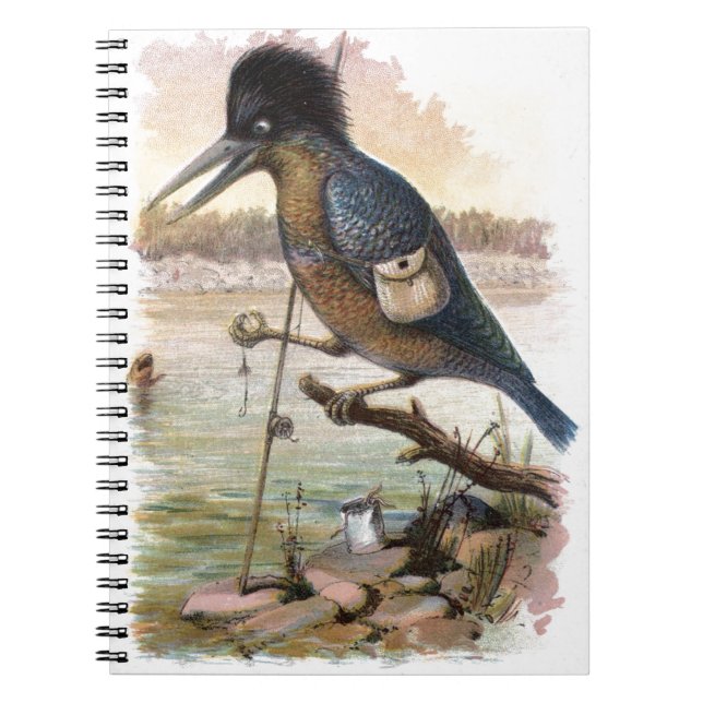Vintage Drawing: The Fishing Kingfisher Notebook (Front)