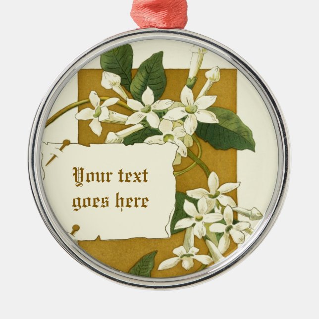 Vintage drawing white jasmine ornament (Front)