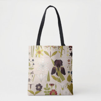 Vintage Drawings of Flowers Tote Bag