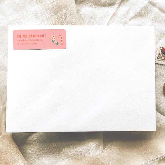 Vintage Drawn Pink Red Christmas Doddle Address (Creator Uploaded)