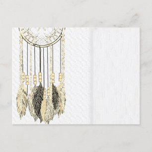 Vintage Dream Catcher Texture Wedding Invitation Postcard
