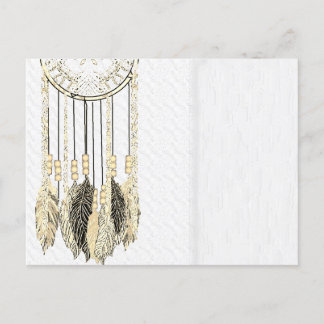 Vintage Dream Catcher Texture Wedding Invitation Postcard