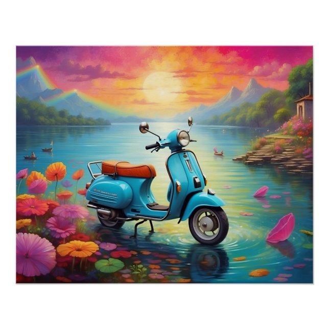 Vintage Dream Over the Enchanted Lake Poster (Front)