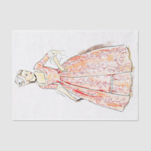 Vintage dress, Decoupage Tissue Paper