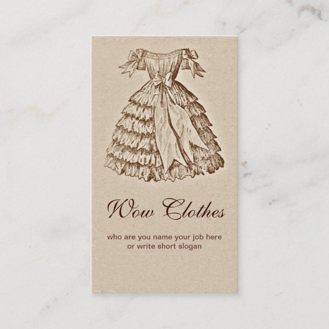 vintage dress fashionable business card (Front)