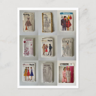 Vintage Dress Patterns Postcard