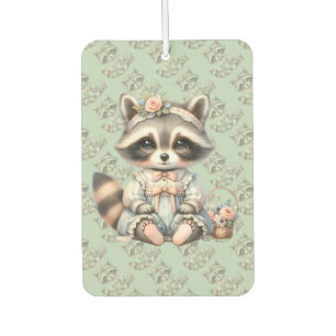 Vintage Dressed Cottagecore Racoon Pastel Car Air Freshener