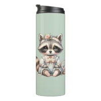 Vintage Dressed Cottagecore Racoon Pastel