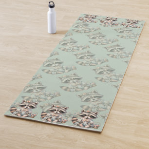 Vintage Dressed Cottagecore Racoon Pastel Yoga Mat