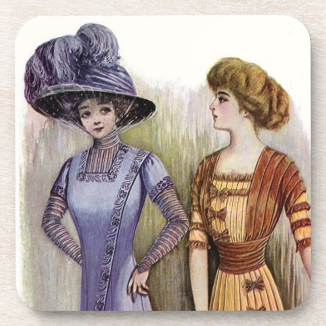 Vintage Dresses Cork Coaster (Front)