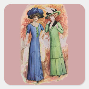 Vintage Dresses Square Sticker