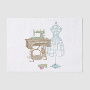 Vintage Dressmaker Kit illustration Tissue Paper
