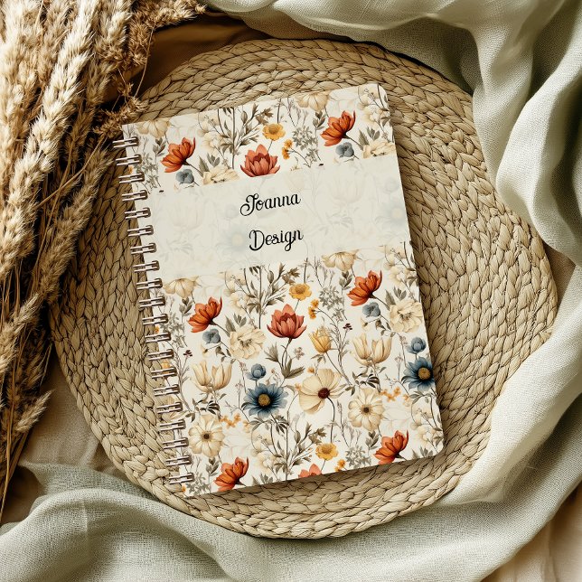 Vintage Dried Wildflower Navy Terracotta Notebook (Creator Uploaded)
