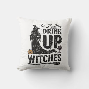 Vintage Drink Up Witches Halloween Shirt Design_1 Cushion