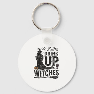 Vintage Drink Up Witches Halloween Shirt Design_1 Key Ring