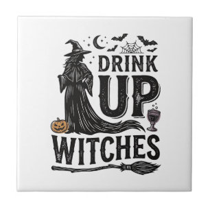 Vintage Drink Up Witches Halloween Shirt Design_1 Tile