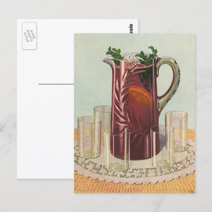 Vintage Drinks and Beverages, Pitcher of Sangria Postcard